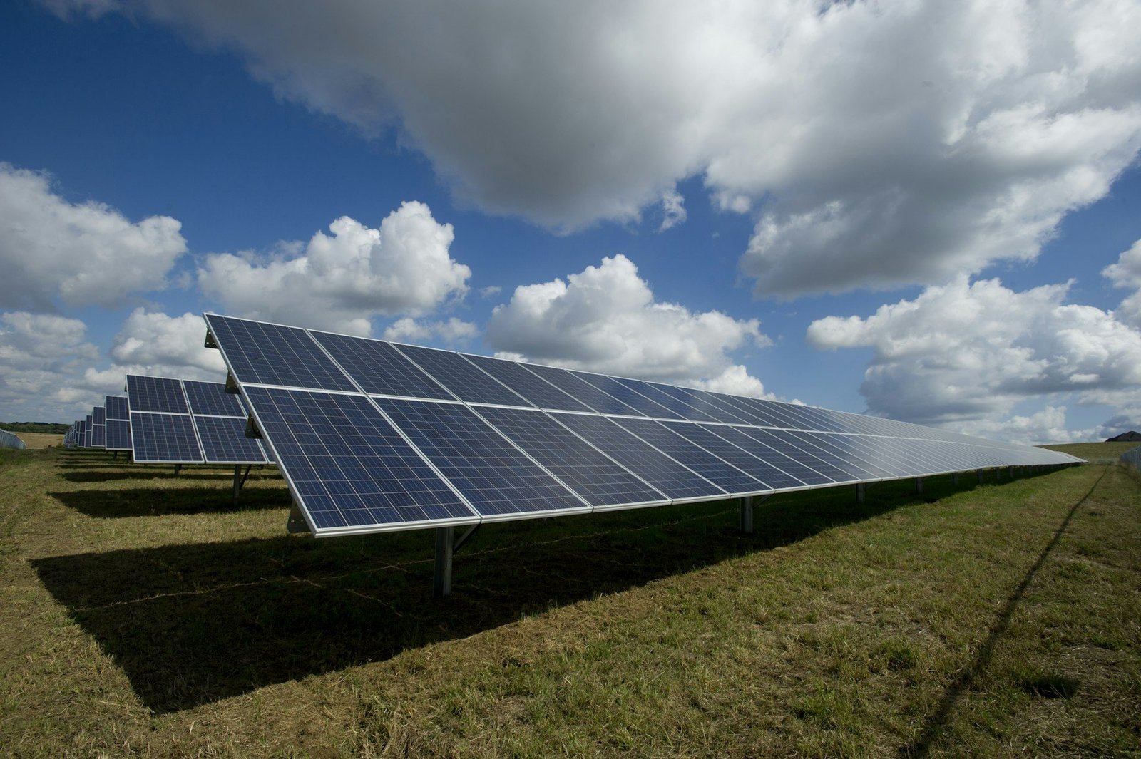 Solar panels on modern villa roof